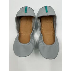 Tieks Feather Grey Gray Leather Ballet Flats Size 8 EUC